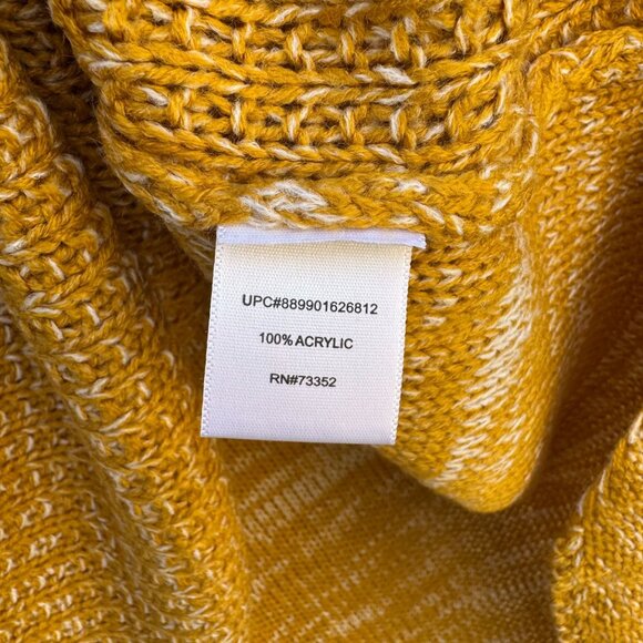 Its Our Time Mustard Yellow Womens Open Knit Cowl Neck Long Sleeve Sweater XL - Picture 10 of 10